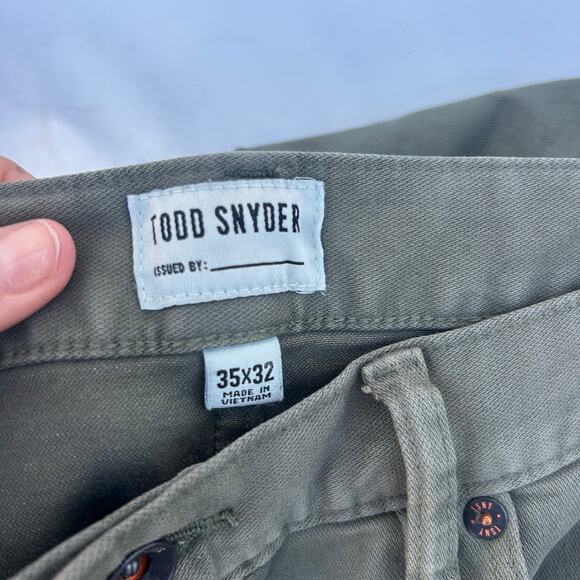 Todd Snyder Set Bundle 3 Pairs Stretch 5 Pocket Chicos Pants Green Brown Ecru 35 - Picture 6 of 11